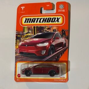 Matchbox Tesla Model X Crimson Toy Car